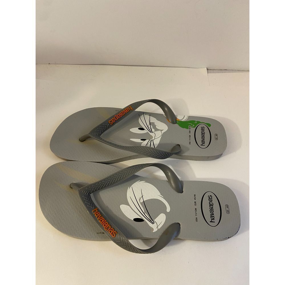 Havaianas Flip Flops Sandals Bugs‎ Bunny Mens 11/12 Gray